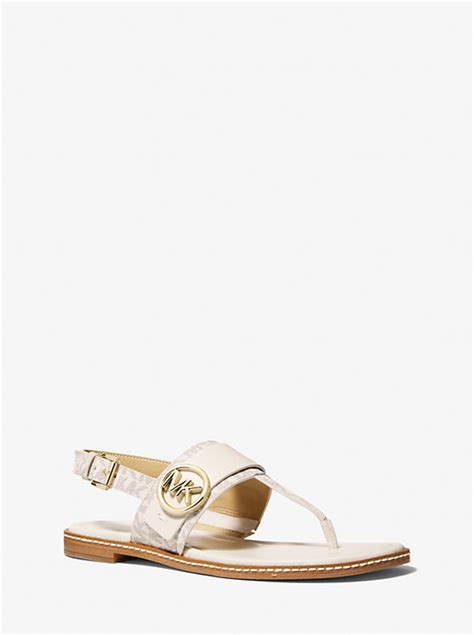 michael kors carmen sandal|Michael Kors Carmen Logo Faux Leather Mule Slide Sandal.